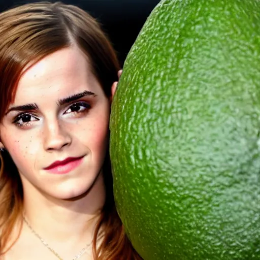 Prompt: emma watson inside a giant avocado