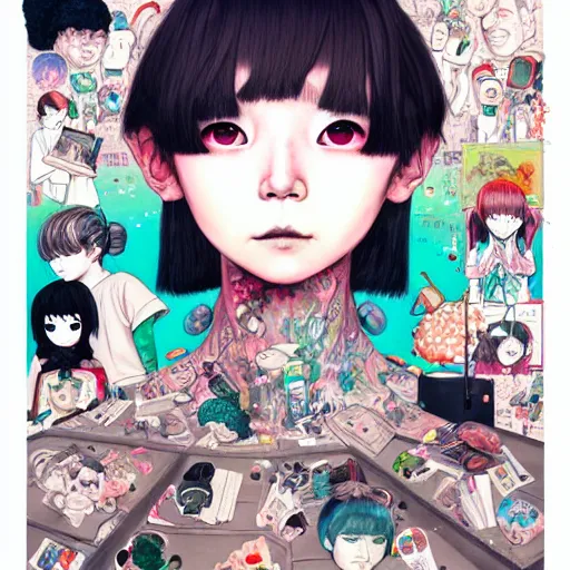 Image similar to personification of trashcan as a person, style of yoshii chie and hikari shimoda and martine johanna and studio ghibli, highly detailed