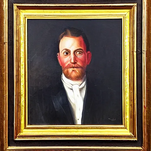 Image similar to portrait of Yankees, New England painting style