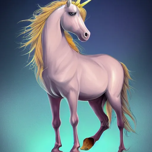 Image similar to digital illustration of a unstable unicorn with health issues, deviantArt, artstation, artstation hq, hd, 4k resolution
