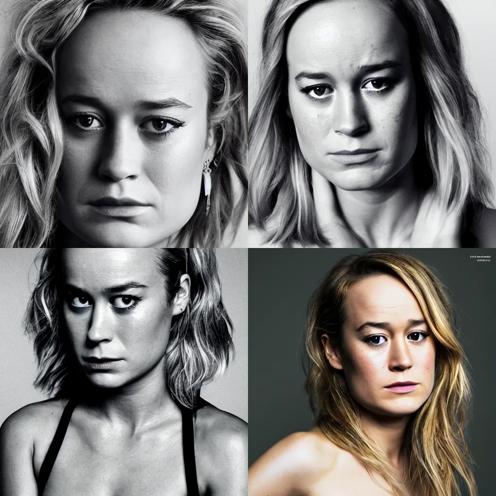 Prompt: portrait of Brie Larson in the style of Mario Testino, award-winning, detailed, 82 mm sigma art, close up