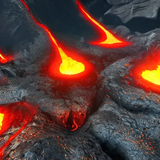 Prompt: molten core, melting, glowing magma, lava, unreal engine, highly detailed, epic