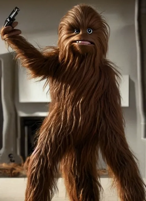 Prompt: chewbacca as a muppet in star wars
