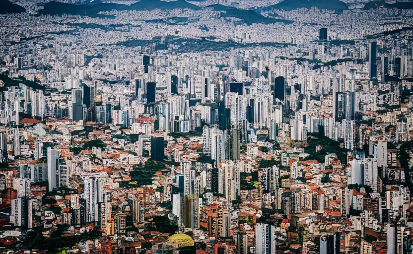 Image similar to award winning overhead view photo of the city of sao paulo em 1 8 0 6, tilt shift photography