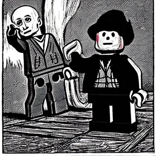 Image similar to count orlok stepping on a lego and howling in pain, photograph