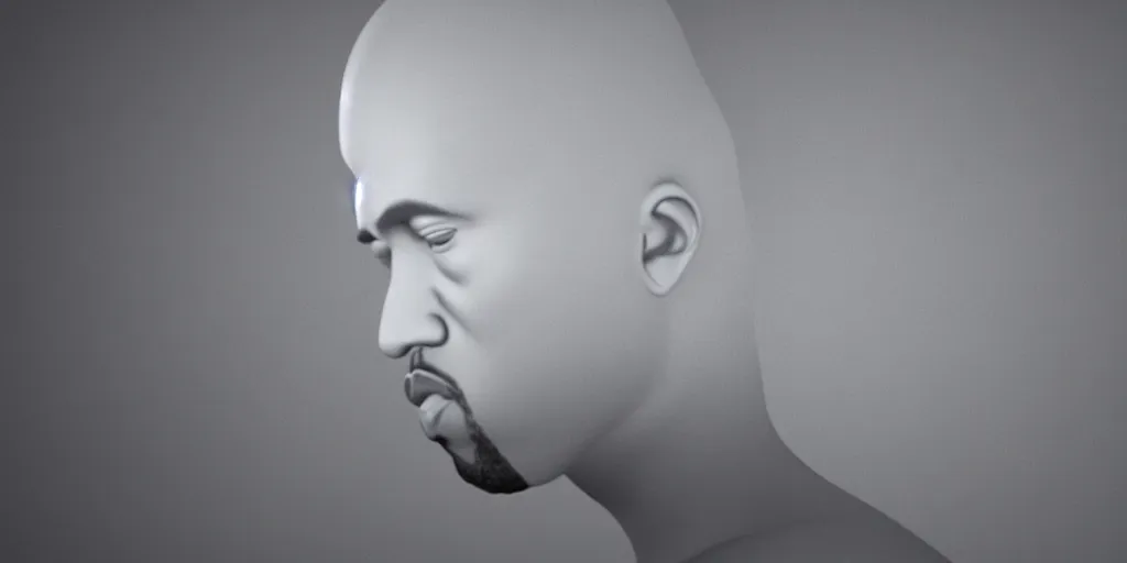 Image similar to kanye west in 3d, blender, octane render, 3d render, realistic, unreal engine, trending on sketchfab, studio light, 4k, 8k