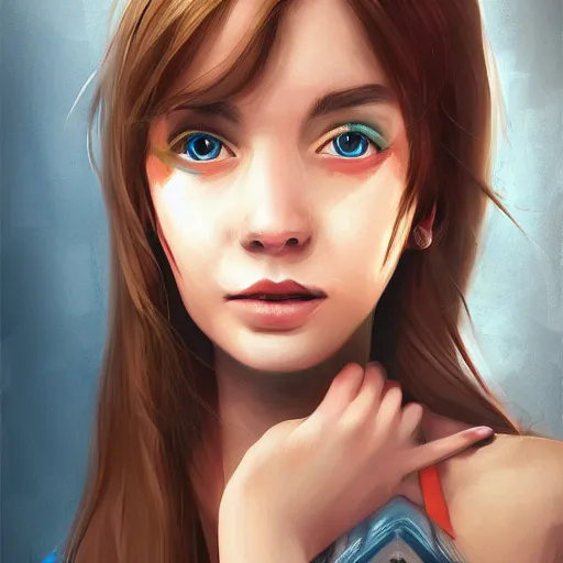 Prompt: a portrait of a girl and instead of glasses has a fish tank, digital art, trending on art station, high detailed