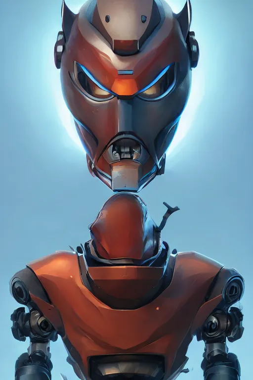 Image similar to epic mask helmet robot ninja portrait stylized as fornite style game design fanart by concept artist gervasio canda, behance hd by jesper ejsing, by rhads, makoto shinkai and lois van baarle, ilya kuvshinov, rossdraws global illumination radiating a glowing aura global illumination ray tracing hdr render in unreal engine 5