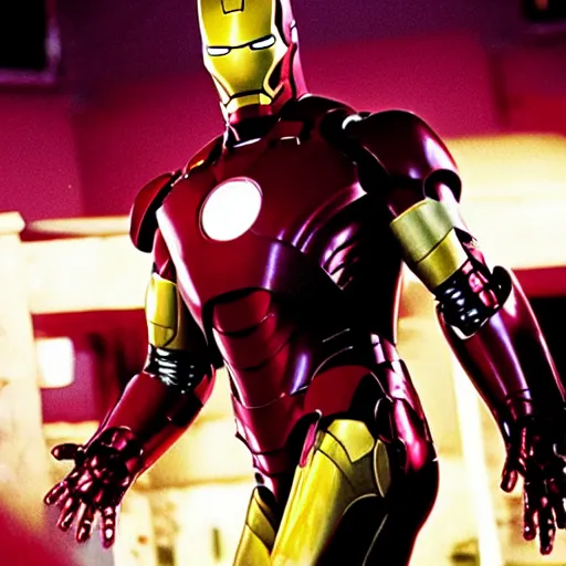 Prompt: Film still of Iron Man in Batman 1989, 4k