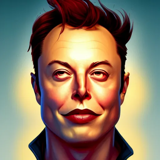 Image similar to Portrait of Elon Musk as Hephaestus, the greek god, mattepainting concept Blizzard pixar maya engine on stylized background splash comics global illumination lighting artstation lois van baarle, ilya kuvshinov, rossdraws