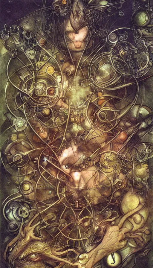 Image similar to techno artwork, by brian froud