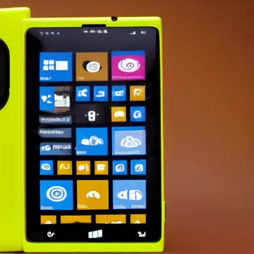 Image similar to a yellow nokia lumia but it's a folding phone