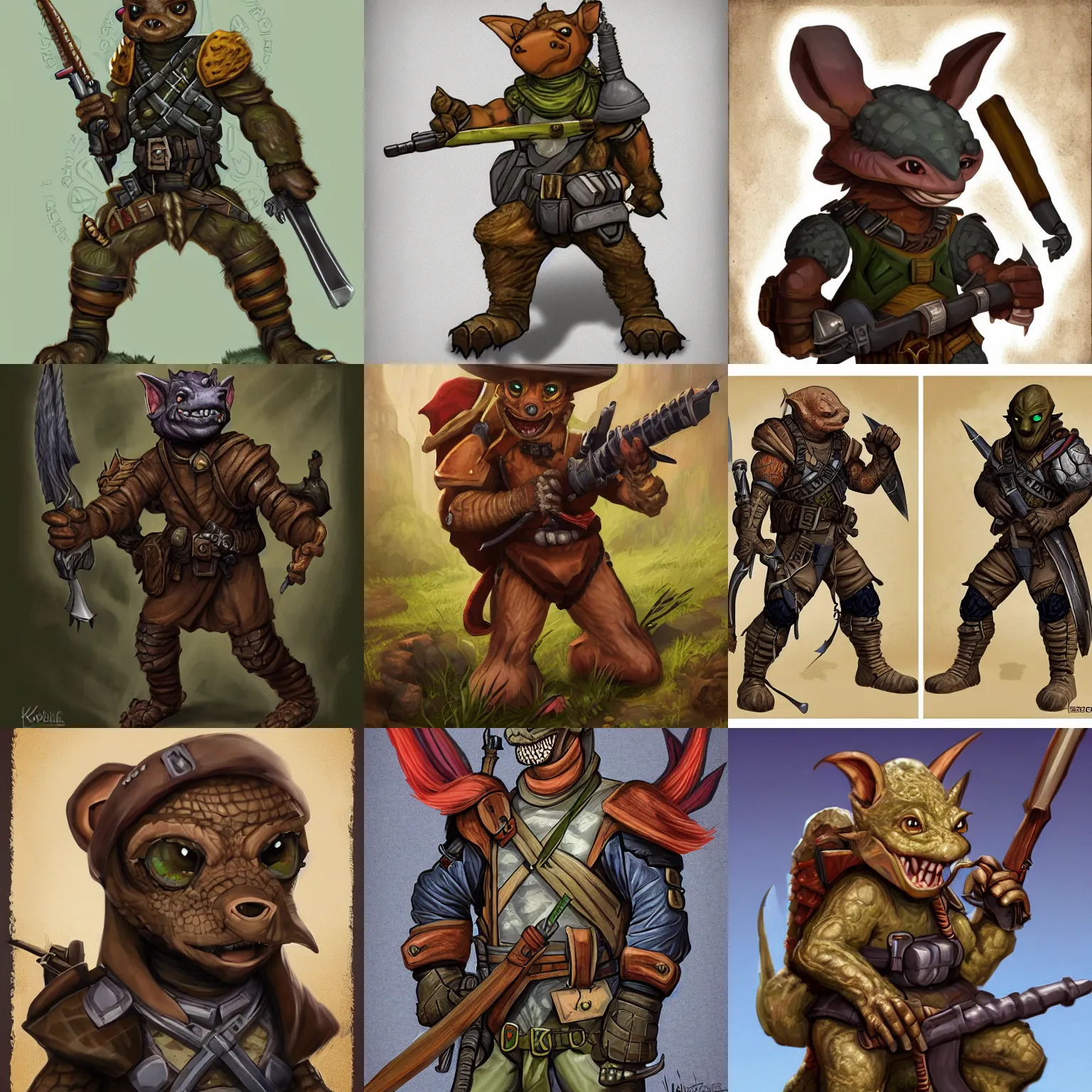 Prompt: kobold commando, d & d fantasy portrait