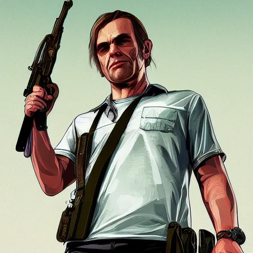 Image similar to Link in GTA V, cover art by Stephen Bliss, artstation