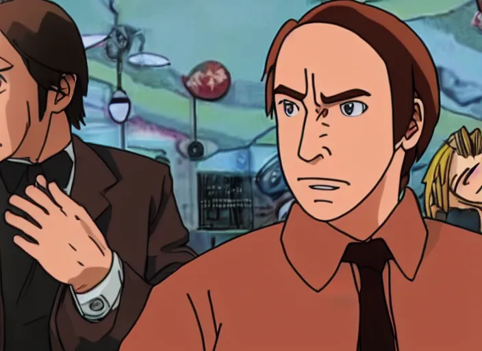 Image similar to youtube thumbnail saul goodman reacting to naruto