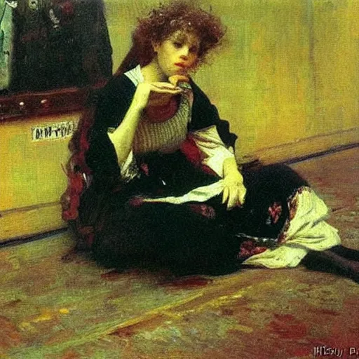 Prompt: a painting by ilya repin