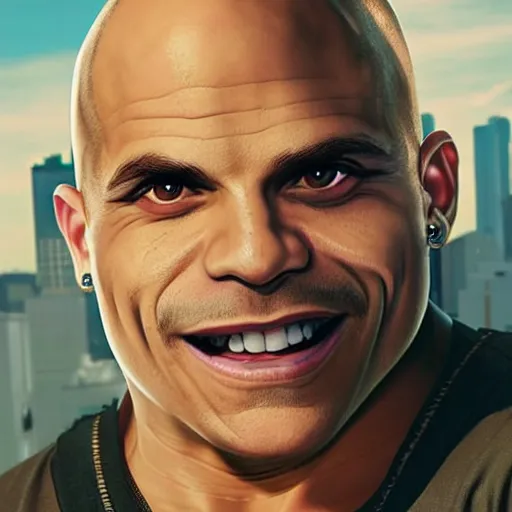 Image similar to tyler1 as a GTA style character on a loading screen, 4k, high detail, high-resolution photograph, professional photography, ultra-detail