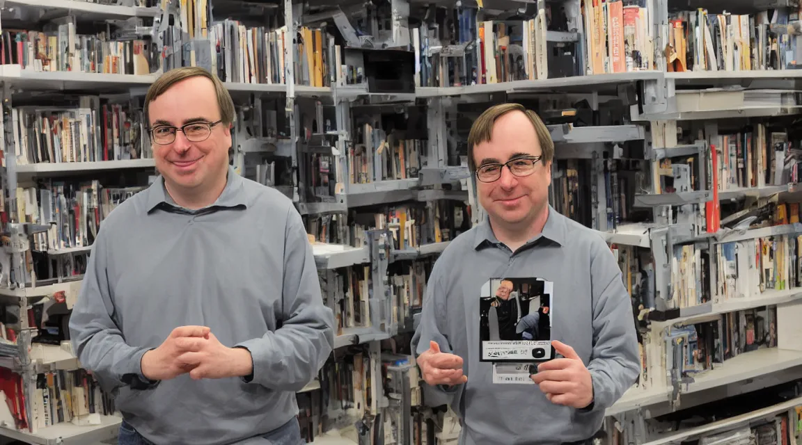 Image similar to vinil scale figure of Linus Torvalds, photo product