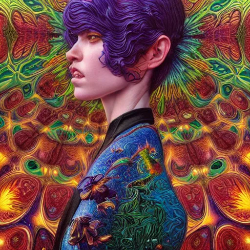 Prompt: hyper detailed masterpiece, orchid pattern, jean giraud, vibrant, digital art painting, matte painting, beautiful, lush, psychedelic, artgerm, donato giancola, tom bagshaw