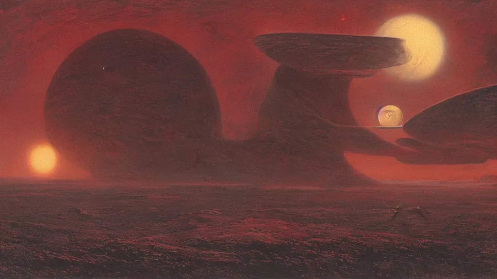 Image similar to otherworldly atmosphere of an evolving alien planet by arthur haas and bruce pennington and john schoenherr, cinematic matte painting