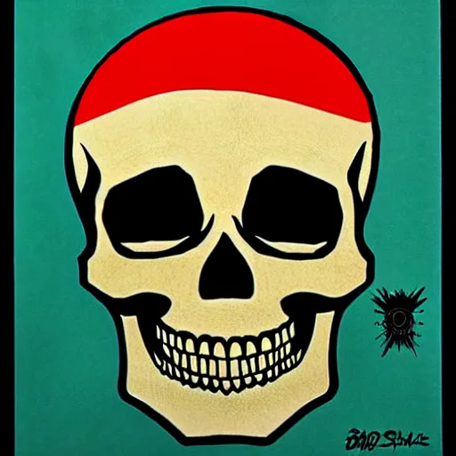 Image similar to skull, realistic. by shepard fairey