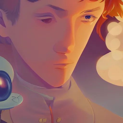 Image similar to Antoine de Saint Exupery as The Little Prince, ambient lighting, 4k, anime key visual, lois van baarle, ilya kuvshinov, ArtStation