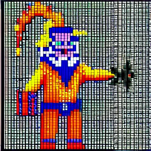 Prompt: wizard, 16x16 pixel art, MS-DOS, 1994