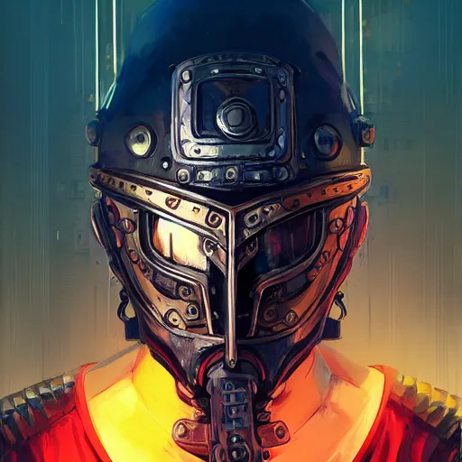 Image similar to cyberpunk viking helmet mask warrior goddess robot ninja fantasy, art gta 5 cover, official fanart behance hd artstation by jesper ejsing, by rhads, makoto shinkai and lois van baarle, ilya kuvshinov, ossdraws