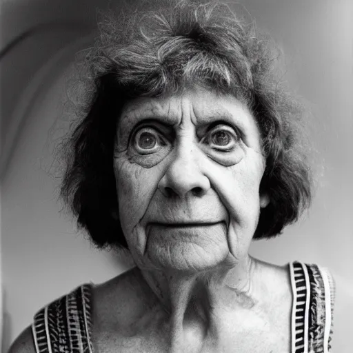 Image similar to photo of Leslie by Diane Arbus, extreme closeup, black and white, high contrast, Rolleiflex, 55mm f/4 lens