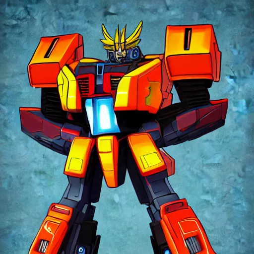 Prompt: trasformers autobot digital art anime