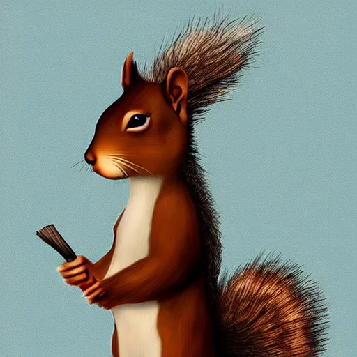 Image similar to a squirrel, digital art by Max Grecke