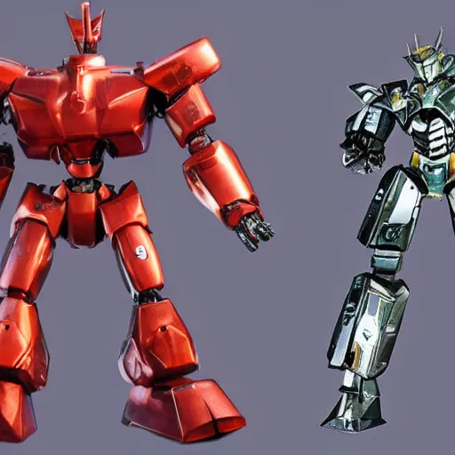 Image similar to DALL·E 2 versus Midjourney versus Stable Diffusion as giant robots