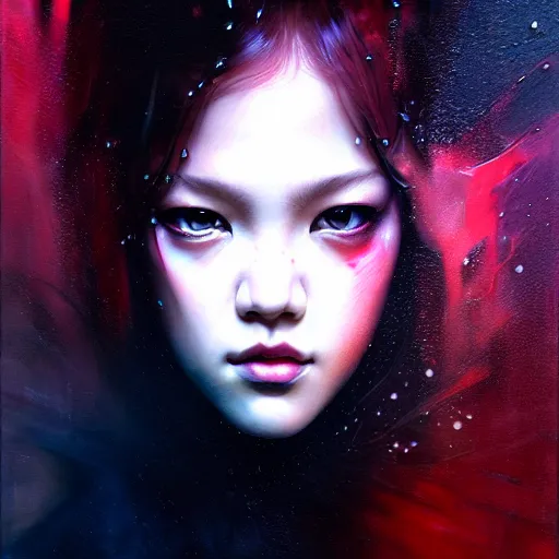 Image similar to blackpink, hyperrealistic portrait, bladerunner street, by karol bak and agnes cecile, fantasy art, photo realistic, dynamic lighting, artstation, poster, volumetric lighting, very detailed face, intricate complexity, rule of thirds, 8 k, award winning