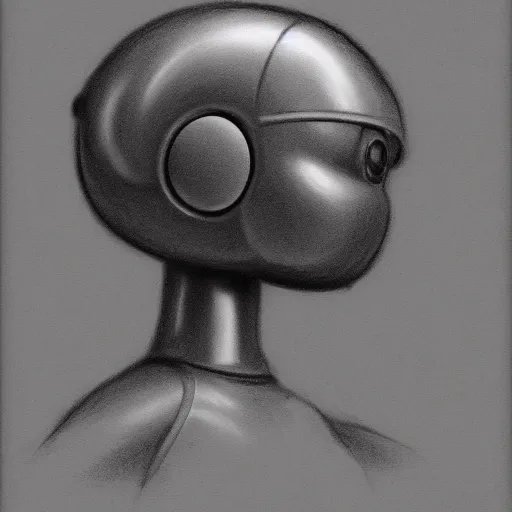 Image similar to artelier charcoal life drawing of humanoid robot