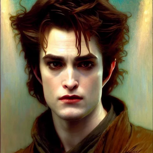 Image similar to edward cullen as a jedi highly detailed painting by gaston bussiere, craig mullins, j. c. leyendecker, alphonse mucha 8 k