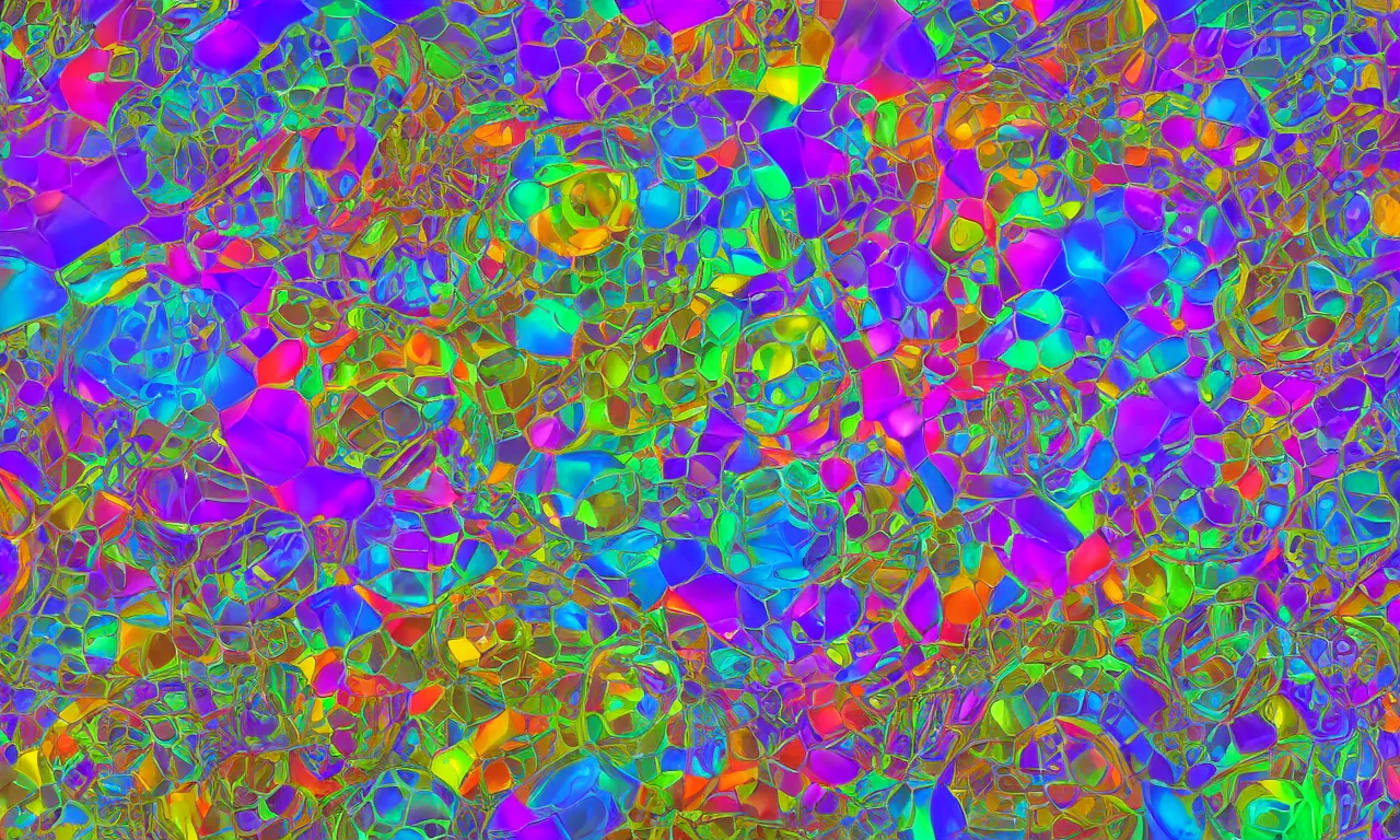 Image similar to reflexion cyberpunk voronoi engine laboratory 3 d volume kaleidoscope digital stylized concept substance liquid, by carl warner and jim woodring, trending on artstation : 1. 5, sweet joy harmony color scheme depth fog overlay multiply photoshop layer