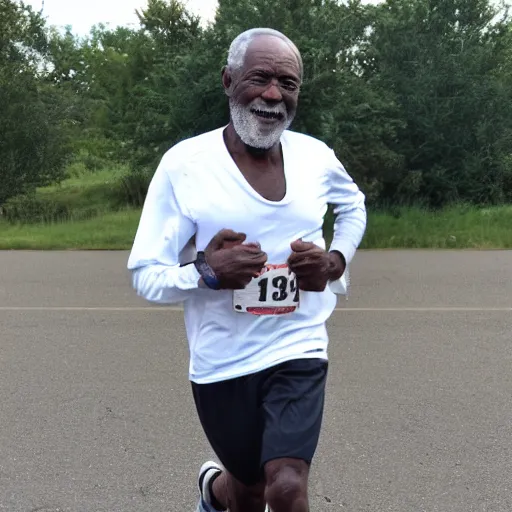 Image similar to award - winning rugged old black man after running