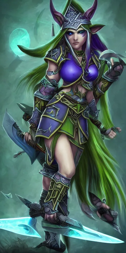 Image similar to night elf archer, warcraft