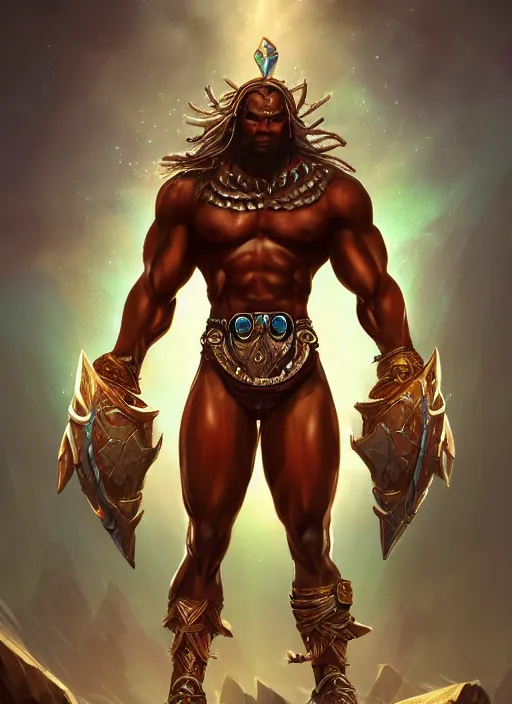 Prompt: a highly detailed illustration of berserker african god of lightning, muscular, thunderous sky background, intricate, elegant, highly detailed, centered, digital painting, artstation, concept art, smooth, sharp focus, league of legends concept art, WLOP