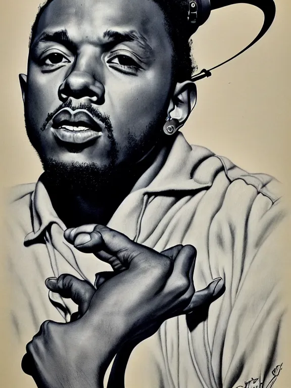 karo_art's awesome WIP drawing of Kendrick Lamar on Strathmore