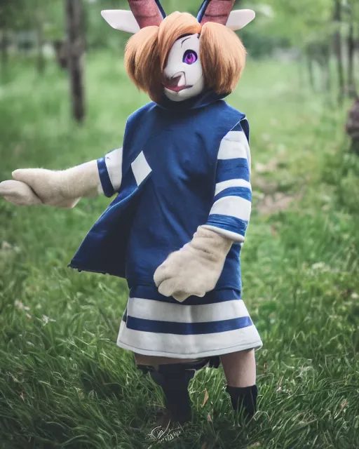 Image similar to portrait photo still of a young asriel dreemurr from undertale, 8 k, 8 5 mm f 1. 8