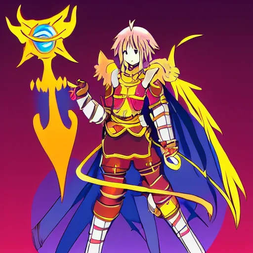 Image similar to warrior of sun, anime style, full armor