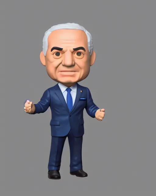 Prompt: full body 3d render of Benjamin Netanyahu as a Funko Pop, studio lighting, blender, trending on artstation, 8k, highly detailed