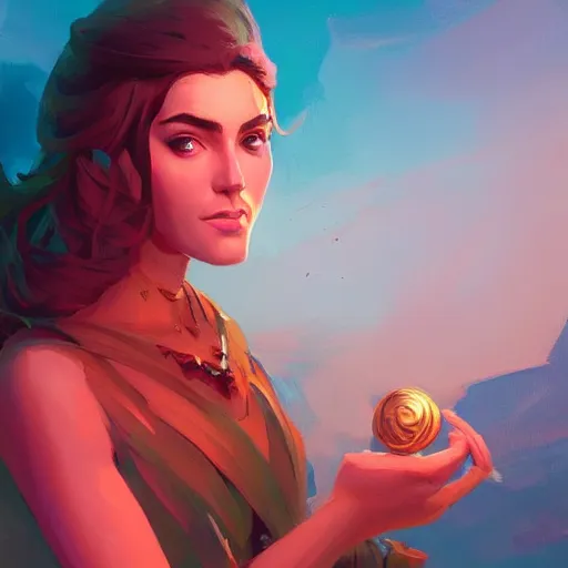 Image similar to portrait of a beautiful woman, maya ali mage, gloomhaven, dynamic lighting, gaudy colors, octane render aesthetic, matte painting concept art, official fanart behance hd artstation by jesper ejsing, by rhads and makoto shinkai and lois van baarle and ilya kuvshinov and rossdraws