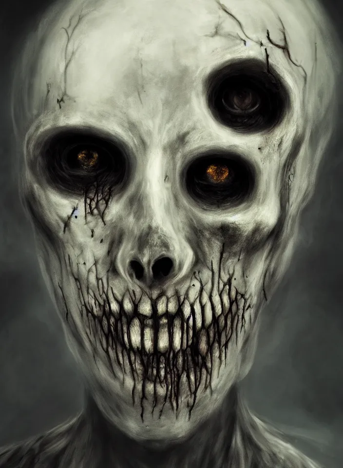 Image similar to a face portrait of an ethereal undead ghost from skyrim, fantasy setting, horror face, dark colors, soft lighting, atmospheric, cinematic, moody, in the style of diego koi, gina heyer, luiz escanuela, art by alyssa monk, hyperrealism, rule of thirds, golden ratio, oil on canvas, 8 k