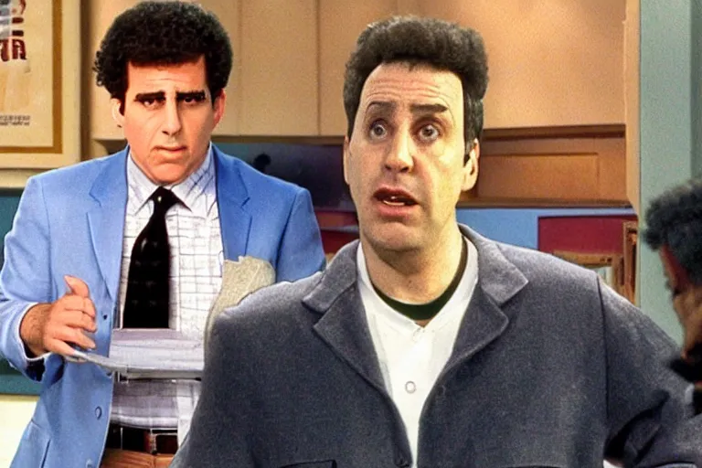 Prompt: Default Counter Strike terrorist character in Seinfeld speaking to George