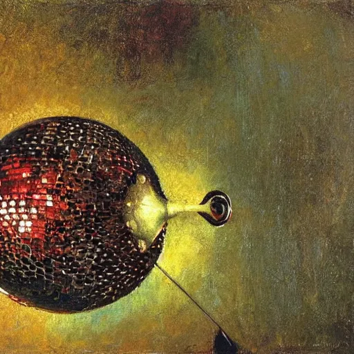 Image similar to fish with disco ball texture by ilya repin