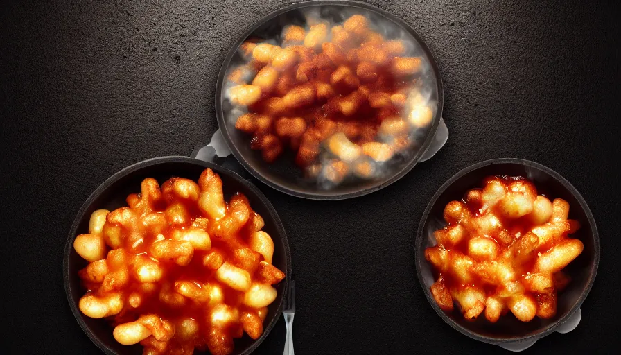 Image similar to poutine ( the canadian meal ) from mount doom, volcano texture, lava texture, fire texture, cheese curds texture, octane render, highly detailed texture, 8 k