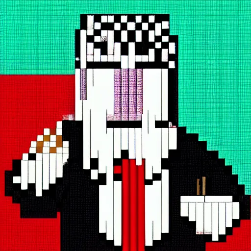 Image similar to pixel art of donald trump