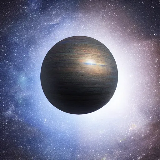 Image similar to planet sphere made of aluminium, galaxy, astronomical, raytracing, vray, 5 5 mm